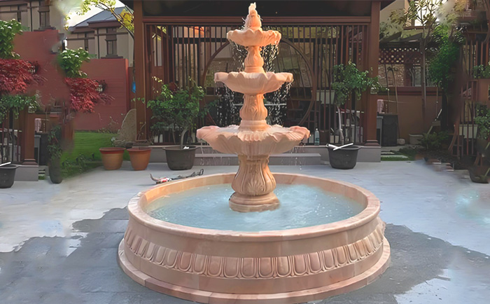 大理石層層噴泉——水韻天成，演繹自然與藝術(shù)的交響曲