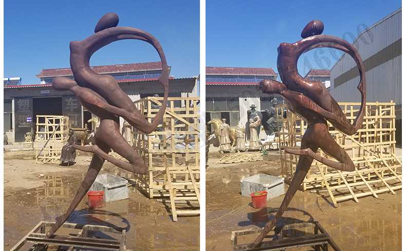 跳舞人物銅雕塑，銅舞蹈雕塑，銅抽象人物