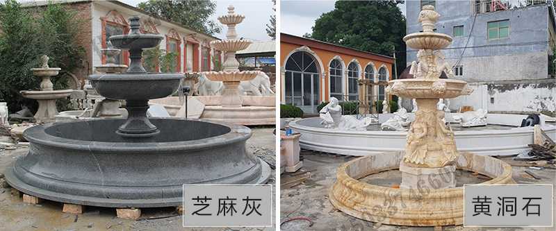 大理石景觀噴泉材質(zhì)，石雕噴泉工廠，定制大理石景觀噴泉