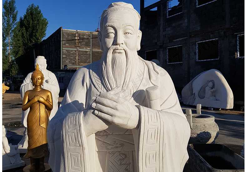 石雕孔子像，大理石孔子像，漢白玉孔子像