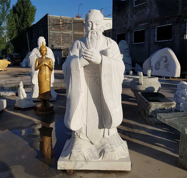 石雕孔子像，大理石孔子像，校園孔子雕像