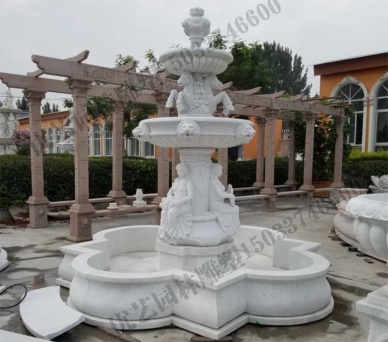 大理石噴泉，歐式人物動(dòng)物噴泉，室外景觀噴泉定制