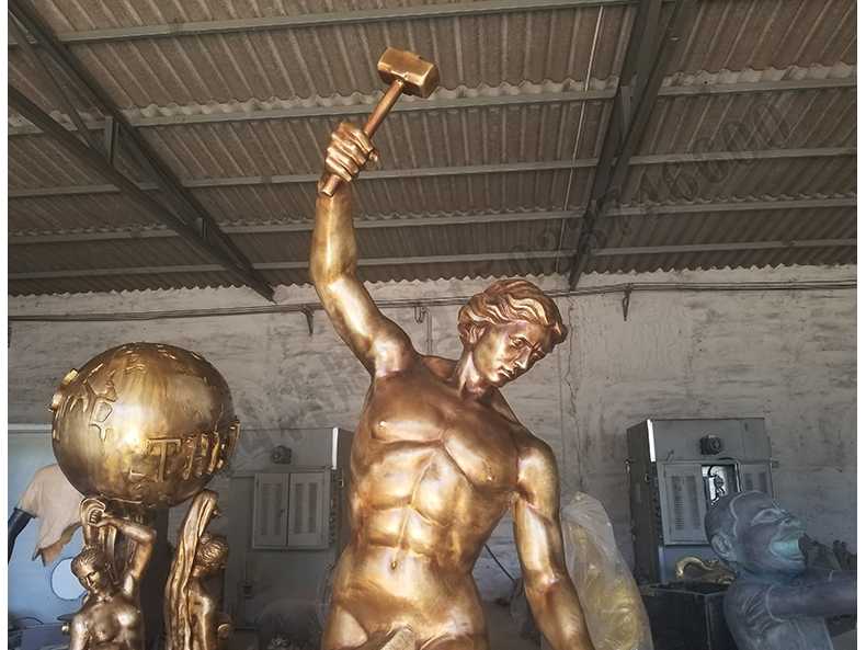 自我雕刻銅雕塑，銅自我雕刻雕塑，雕刻自我銅人物雕塑