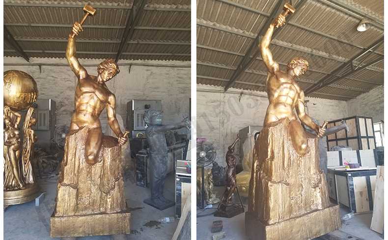 雕刻自我人物雕塑，銅雕刻自我，自我雕刻純銅雕塑