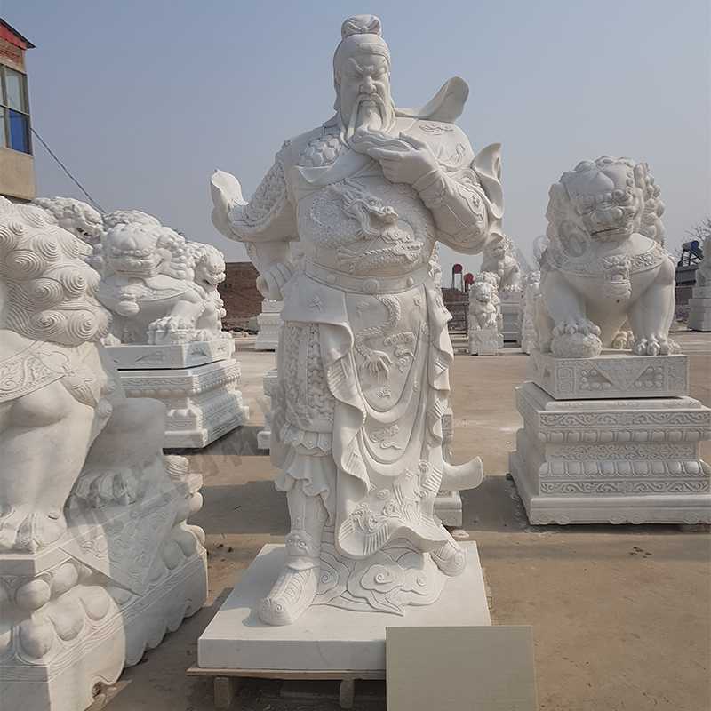 漢白玉關(guān)公像，大理石關(guān)公像，石雕關(guān)公雕像，石材關(guān)公像