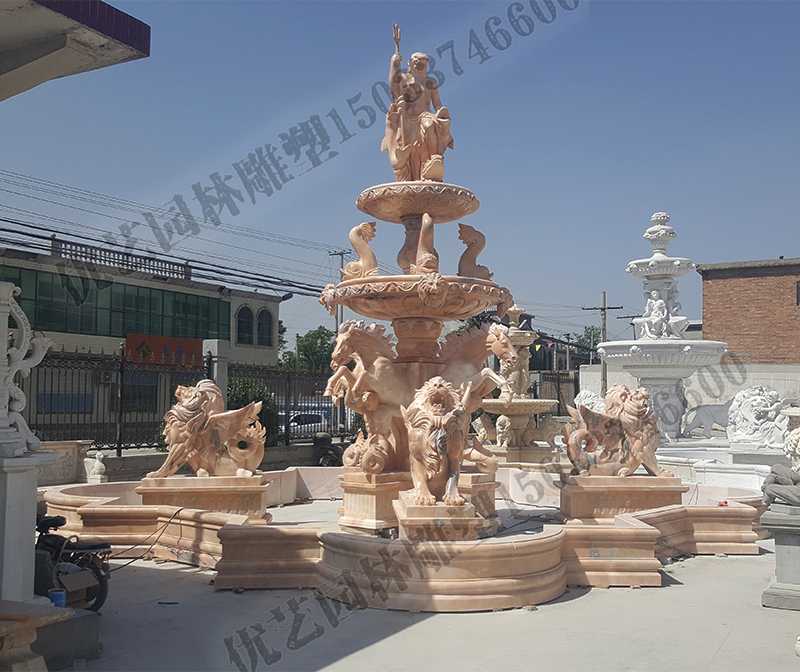 大理石景觀噴泉，歐式大型噴泉，石雕噴泉廠家