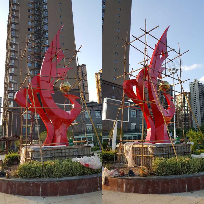 大型不銹鋼景觀雕塑，室外大型景觀雕塑，廣場不銹鋼標志