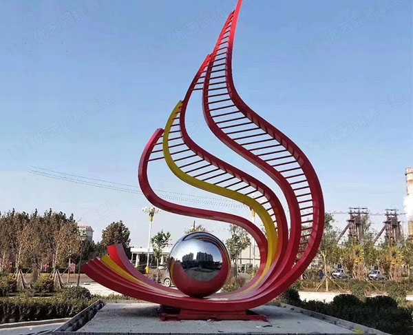 戶(hù)外廣場(chǎng)大型抽象樹(shù)葉景觀(guān)不銹鋼雕塑制作