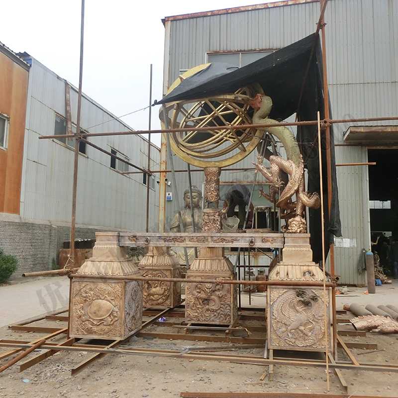 渾天地動儀，銅地震儀雕塑，銅地動儀景觀