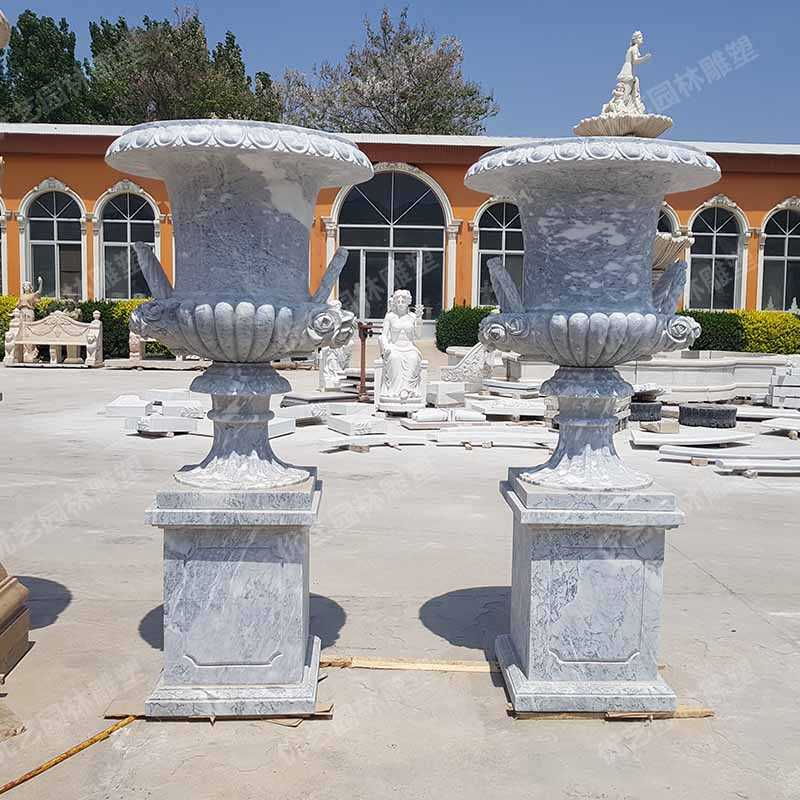 大理石花盆，石雕花盆