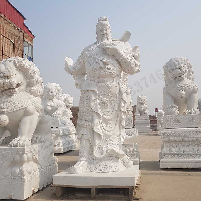 漢白玉關(guān)公像，石雕關(guān)公像，大理石關(guān)公雕像，關(guān)羽雕像，河北石雕關(guān)公廠家2.jpg